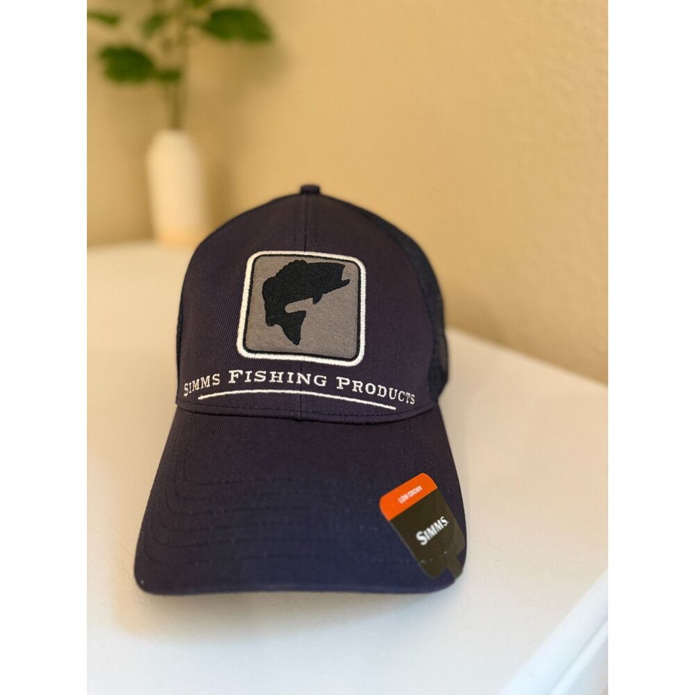 Simms Fishing Products Navy Blue Ball Cap Hat Adjustable NWT New